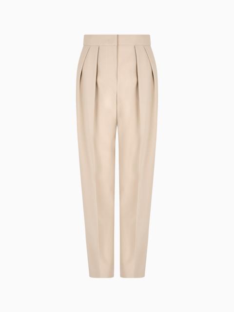TWO-PLEAT BARATHEA-WOOL TROUSERS
