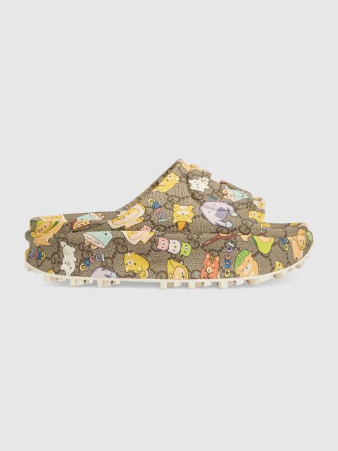 Gucci animal print rubber slide sandal