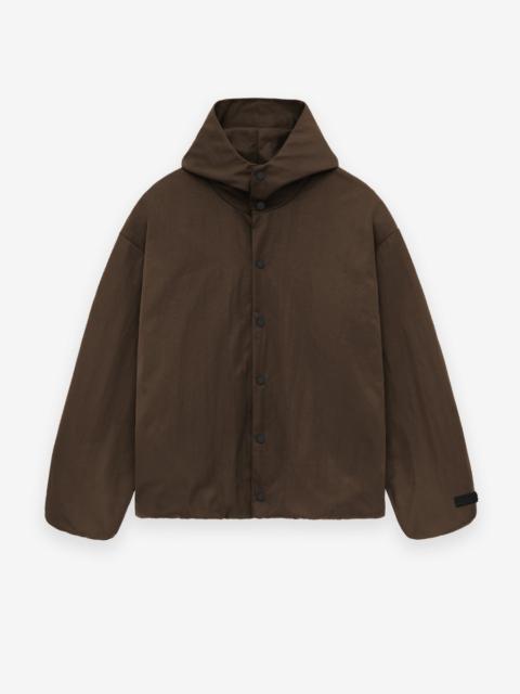 Textured Nylon Hooded Coaches Jacket