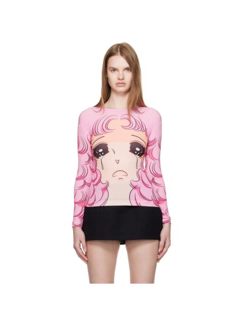 SSENSE Exclusive Pink Long Sleeve Crying Girl T-Shirt