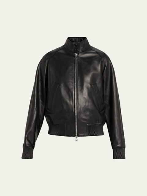 Dorina Lambskin Leather Bomber Jacket