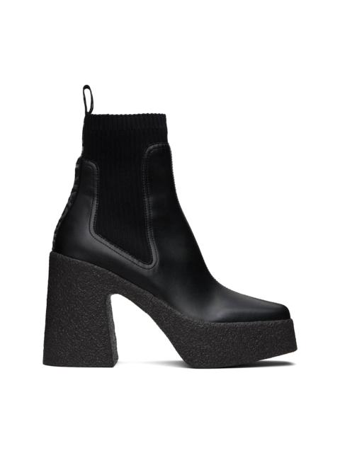 Black Skyla Heeled Sock Chelsea Boots