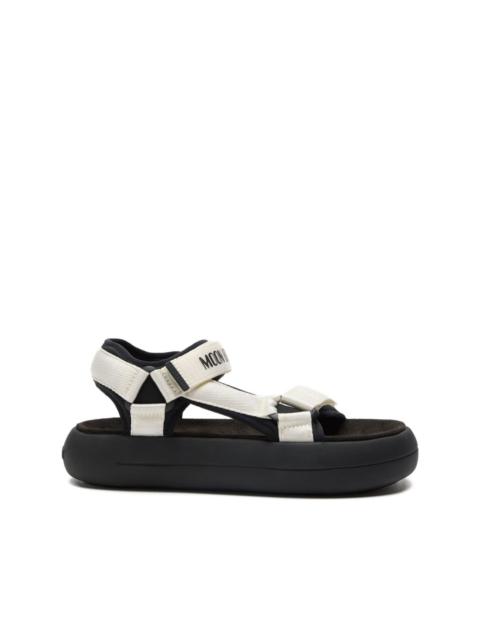logo-strap platform sandals