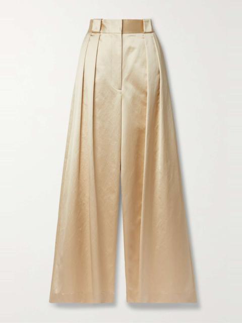 Rico pleated twill wide-leg pants