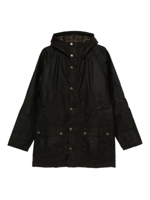 hooded snap-fit coat