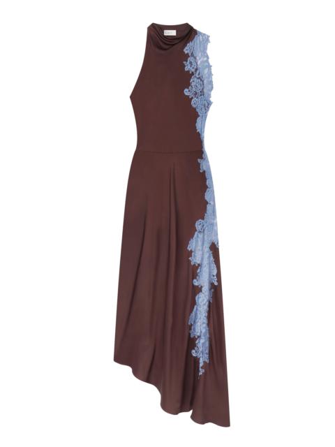 Josephine Satin and Lace Maxi Dress