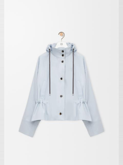 Hooded jacket in cotton and silk