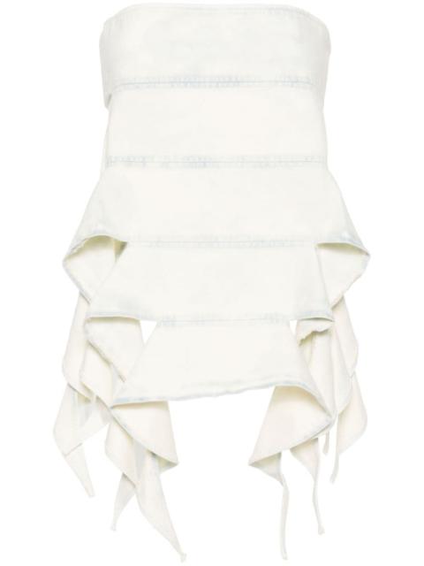 bandeau-style denim top