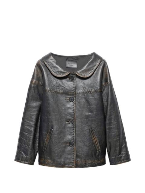 antiqued nappa leather jacket