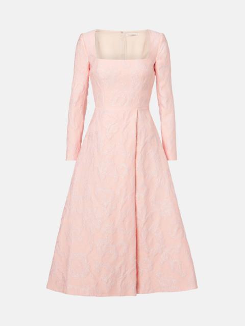 Glenda embroidered crêpe midi dress