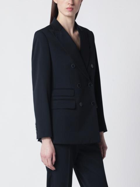 Blue double-breasted wool jacket