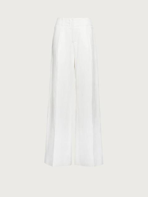 WIDE SILK AND LINEN TROUSER