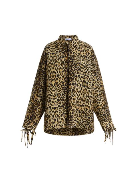 Leopard-Print Crepe Base Shirt animal