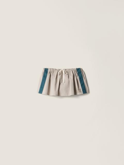 Washed twill miniskirt
