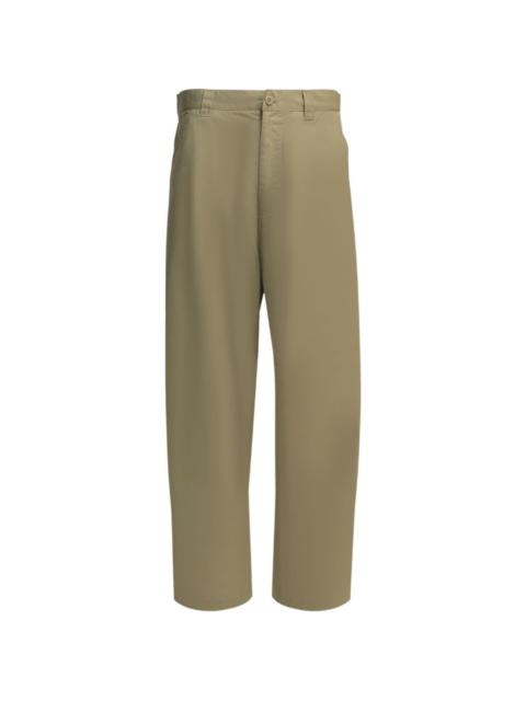 logo-patch straight-leg trousers