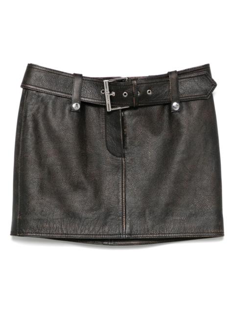 leather mini skirt