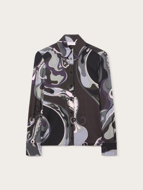 ORCHIDEE PRINT SATIN JERSEY SHIRT