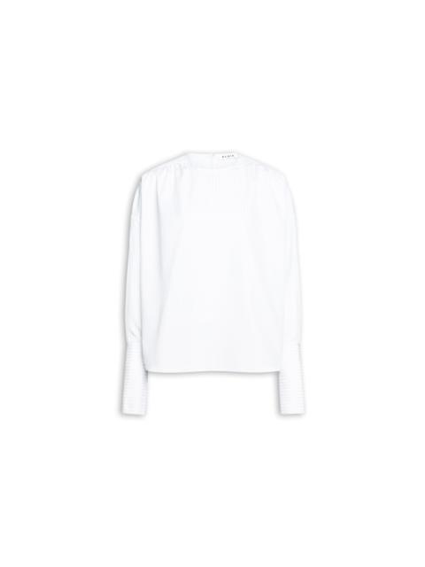 RUCHED POPLIN BLOUSE