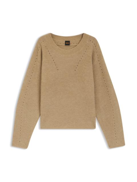 RELAXED-FIT SWEATER WITH OPEN-KNIT DETAILS