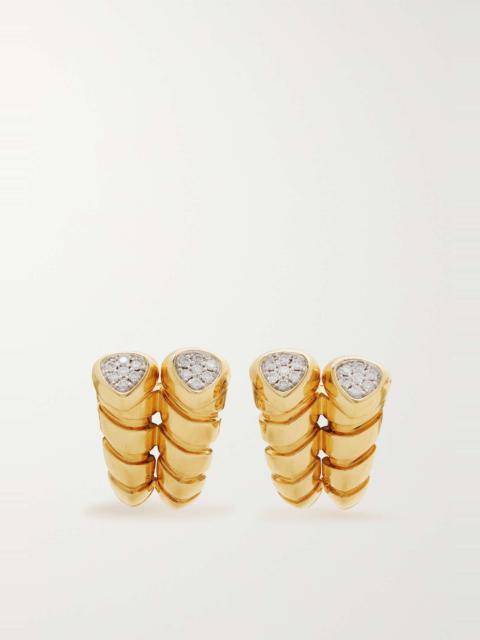 Trisolina Double 18-karat gold diamond earrings