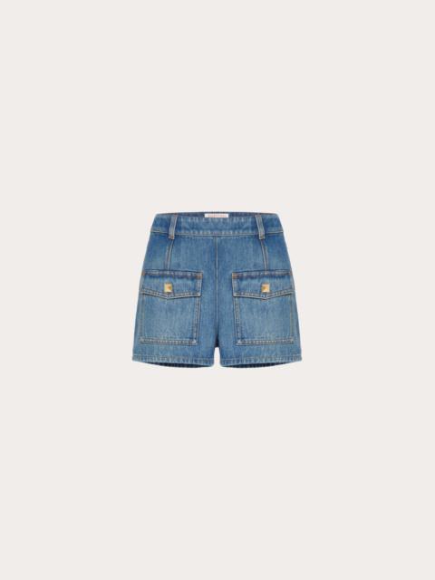 DEEP BLUE DENIM SHORTS