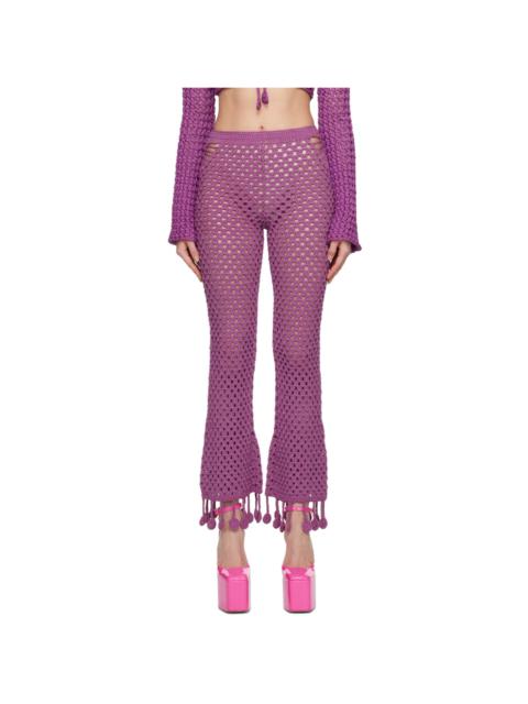 Purple Crocheted Lounge Pants