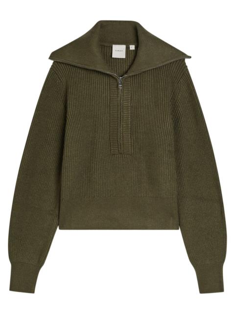 Varley Maura Ribbed Half-zip Knit Sweatshirt