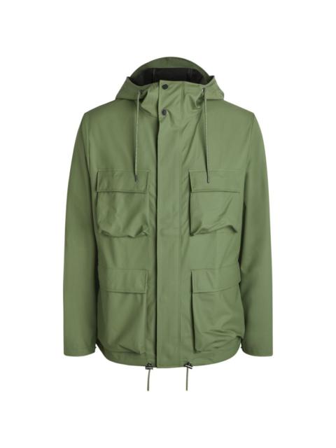 cargo-pockets hooded jacket