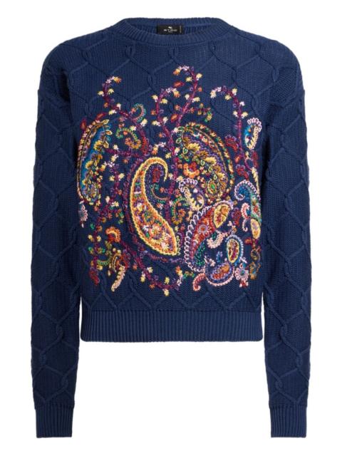 floral paisley embroidered sweater