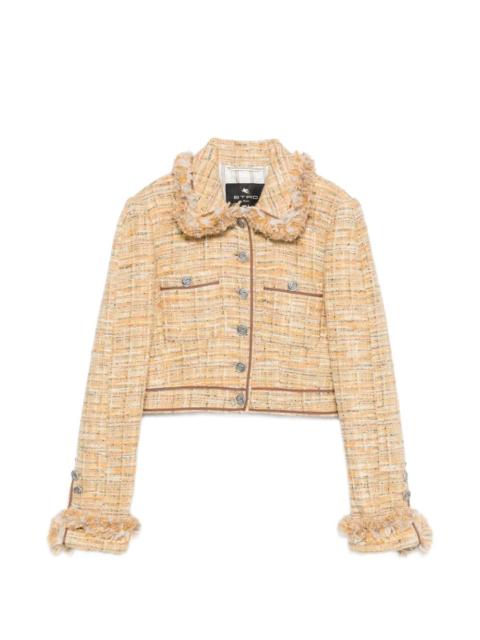 fringe-trim tweed jacket