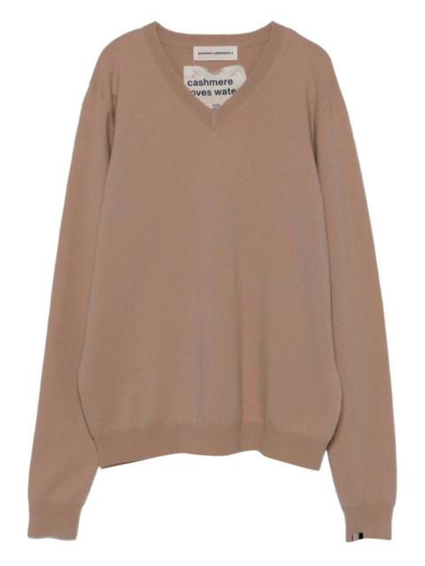 V-neck long-sleeve sweater