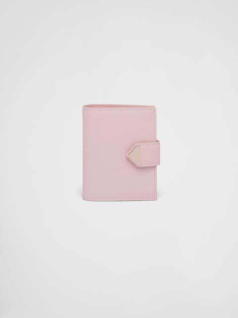 Small Saffiano and leather wallet