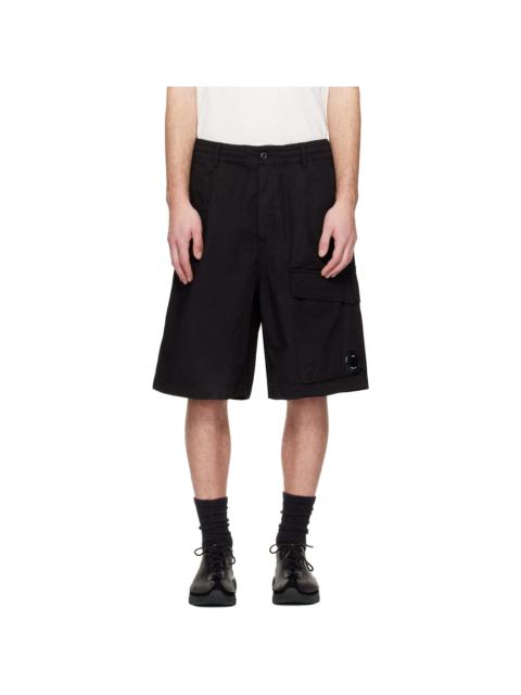 Black Micro-Reps Boxy Lens Shorts