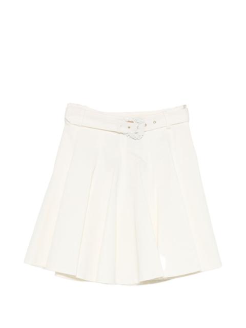 pleated belt skirt