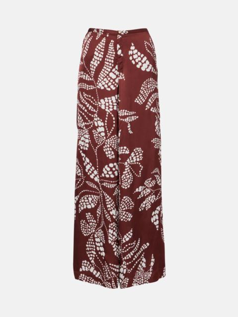 Clea high-rise printed wide-leg pants