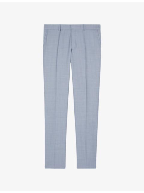 Tapered-leg slim-fit wool trousers
