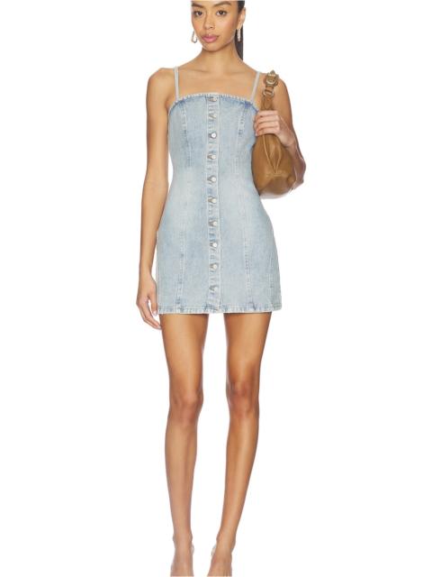 Riviera Fitted Strappy Mini Denim Dress