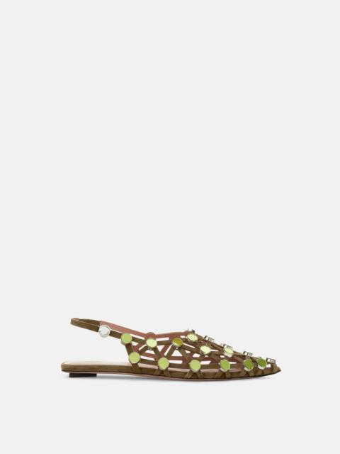 ''GRID'' BALLERINA MILITARY GREEN