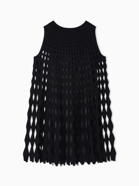 ASV DIAMOND-PATTERNED OPENWORK-KNIT DRESS