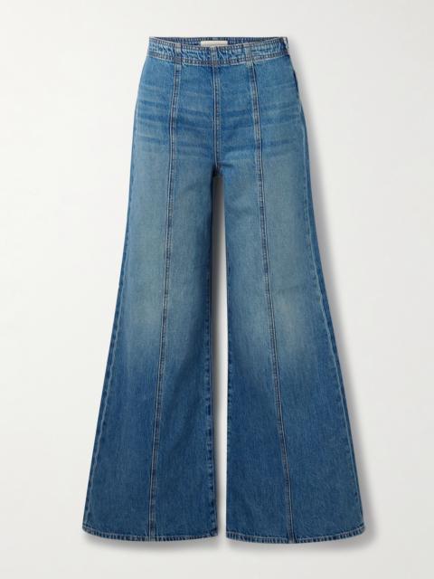 The Bianca Paneled High-rise Wide-leg Jeans