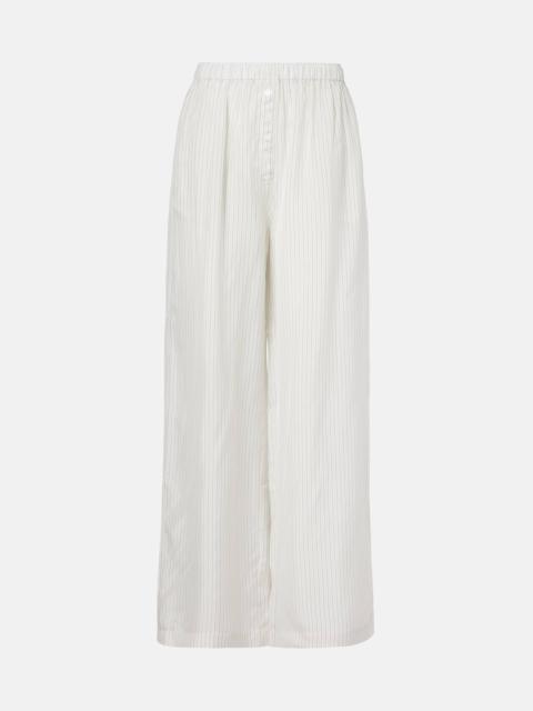 Brenna sheer striped wide-leg pants
