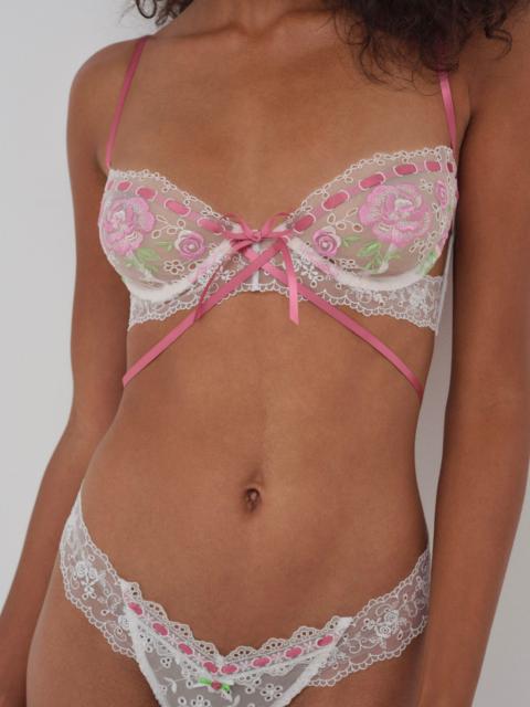 Rose Milk Eyelet Underwire Bra
