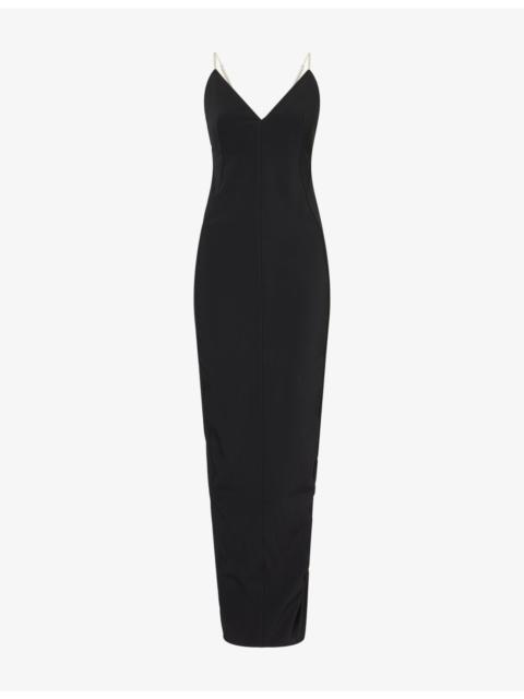 Maillot V-Neck Woven Gown