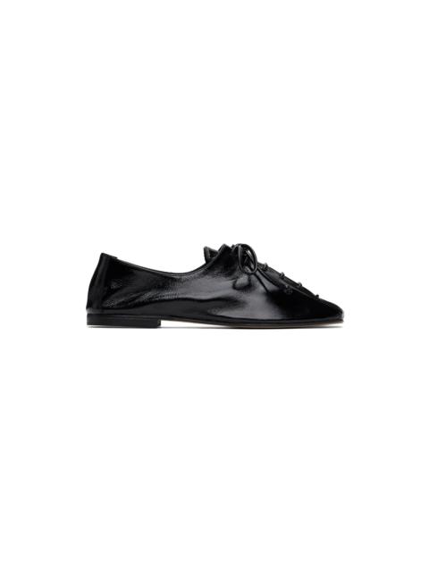 Black Plegada Crinkled Glossy Oxfords