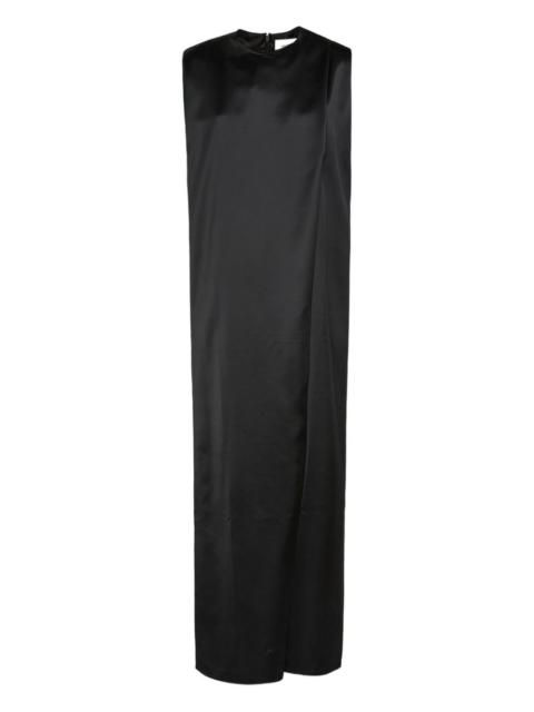 heavy wool satin maxi dress