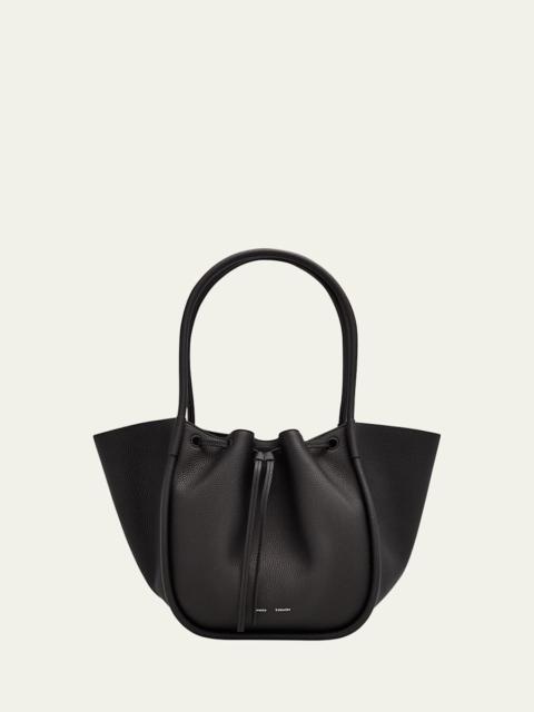 Large Ruched Pebbled Calfskin Tote Bag