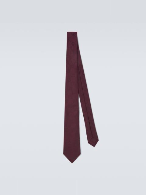 GG cotton and silk jacquard tie
