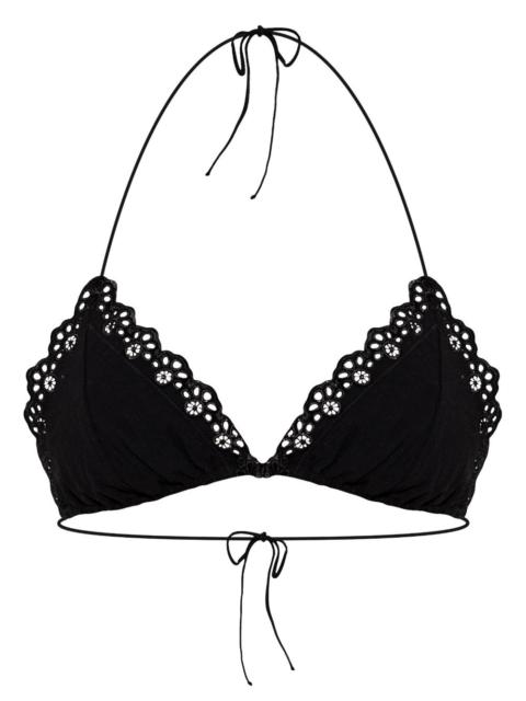 lace-trim bikini top