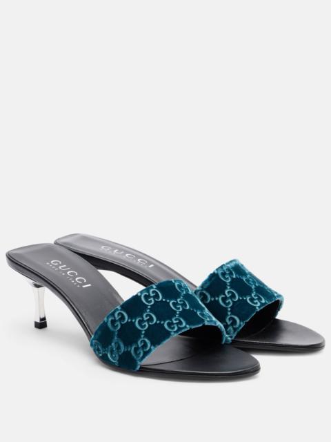 GG velvet mules