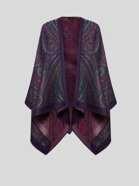 WOOL-BLEND JACQUARD CAPE
